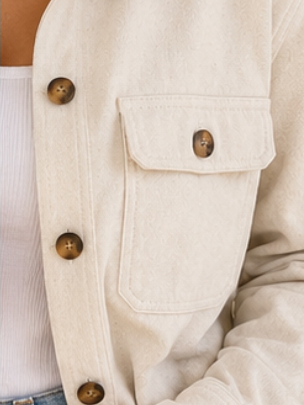 Old Navy Cream Button-Front Shacket